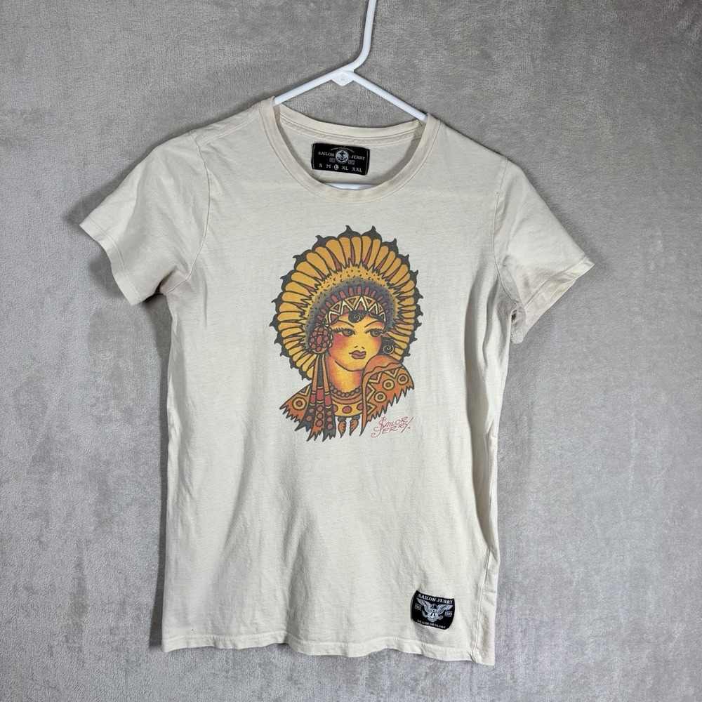 Sailor Jerry Indian Girl Tattoo T-Shirt Size XL Vintage Americana Rockabilly